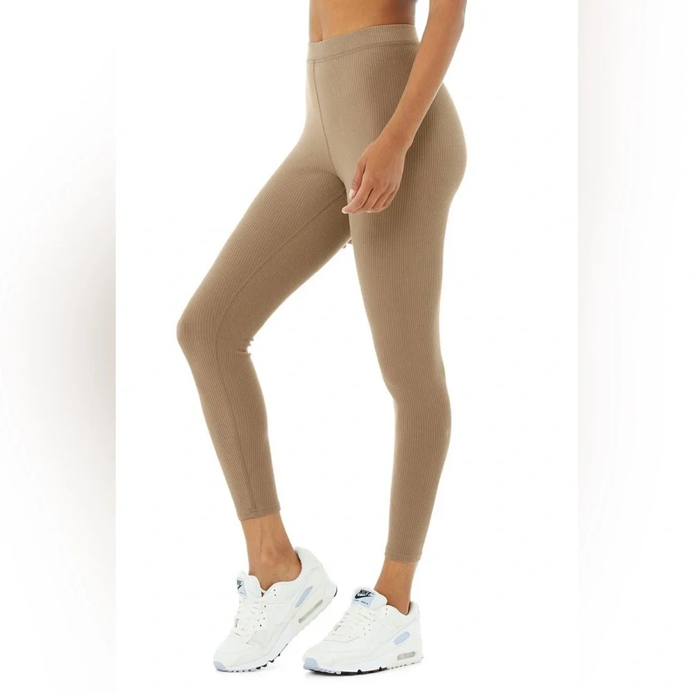 NWOT Alo Yoga RIBBED HIGH-WAIST 7/8 BLISSFUL LEGGING